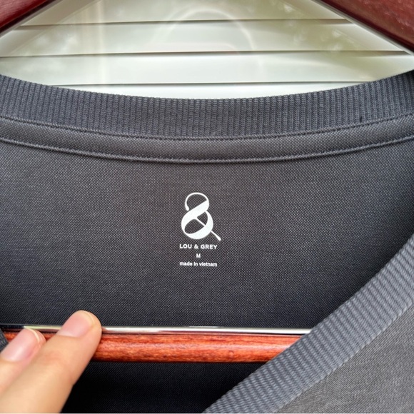 Lou & grey gray medium short fold over sleeve drawstring dress with pockets - Picture 2 of 5